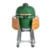 Parrilla Kamado Bbq Grill Kadu K21 Ahumador Ceramico Verde con funda