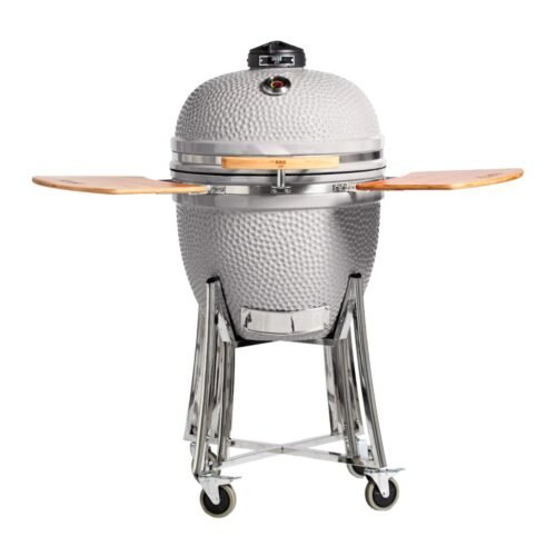 Parrilla Kamado Bbq Grill Kadu K21 Ahumador Ceramico Blanco con funda