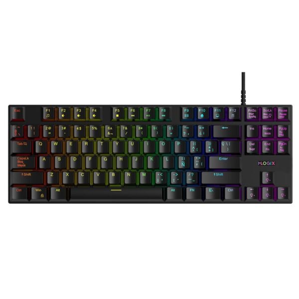 Teclado Gamer Compacto Movil Logix MK87 Ghost Buster RGB Negro