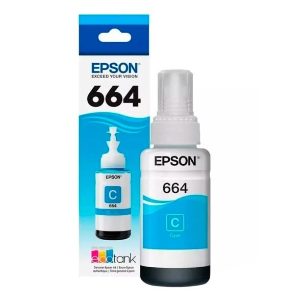 Botella de Tinta Epson T664220-AL cian Botella de Tinta Epson T664220-AL cian