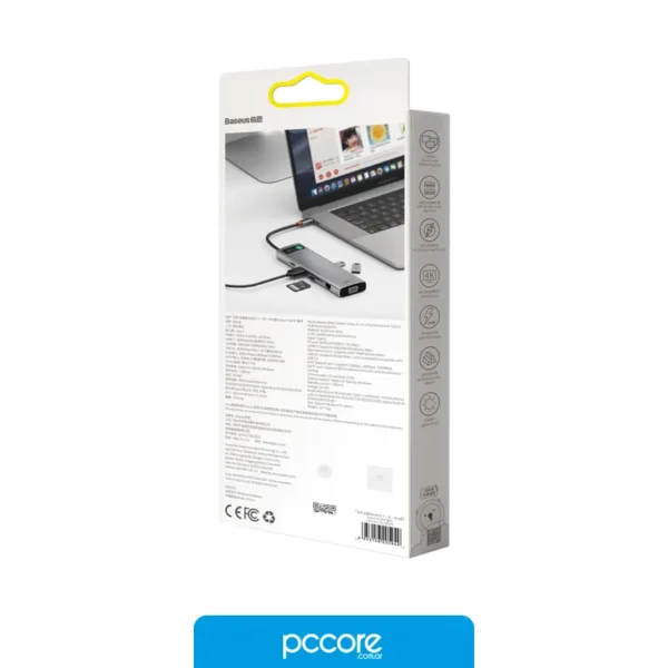 Accesorios Hub Usb 11 In 1 Usb C A Usb C PD / Hdmi 4k x2 / VGA / Usb 3.0 x3 / RJ45 / SD / MicroSD / Jack 3.5 / Baseus, c Accesorios Hub Usb 11 In 1 Usb C A Usb C PD / Hdmi 4k x2 / VGA / Usb 3.0 x3 / RJ45 / SD / MicroSD / Jack 3.5 / Baseus, c