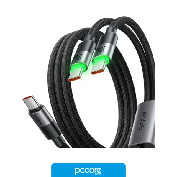Accesorios Cable Usb Mcdodo Degree Dual Tipo C A Tipo C x2 100W 1.5M, vista frontal