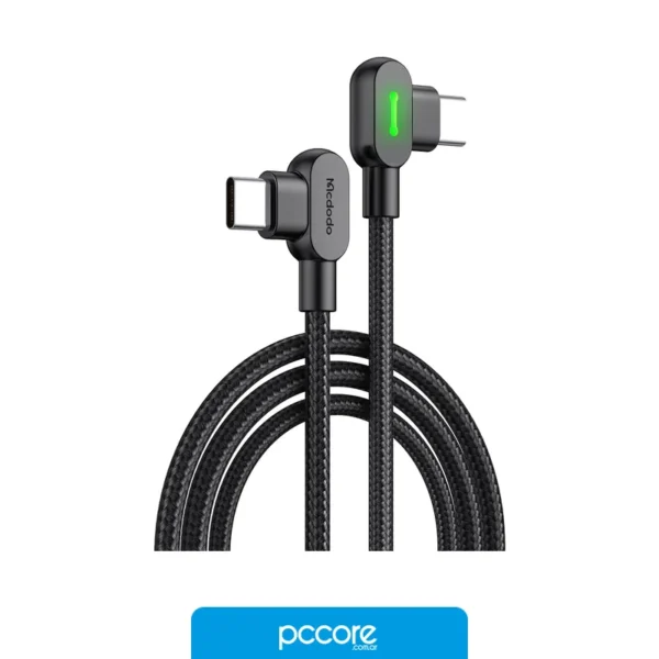 Accesorios Cable Usb Mcdodo Degree Tipo C A Tipo C 90 1.5M, vista lateral Accesorios Cable Usb Mcdodo Degree Tipo C A Tipo C 90 1.5M, vista lateral