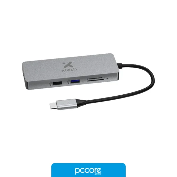 Adaptadores Adaptador Xtech , Multipuerto 5 en 1, Usb C, 17cm, vista frontal Adaptadores Adaptador Xtech , Multipuerto 5 en 1, Usb C, 17cm, vista frontal