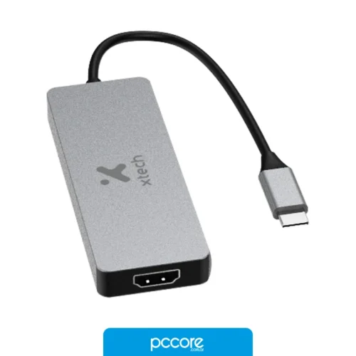 Adaptador Xtech , Multipuerto 5 en 1, Usb C, 17cm