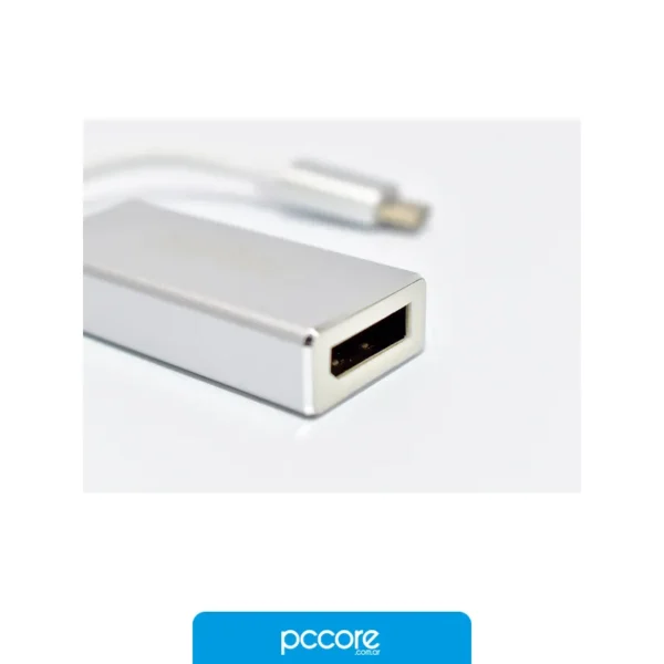 Adaptadores Conversor Nisuta Usb Tipo C 3.1 A DisplayPort NS-USBCDP, vista lateral