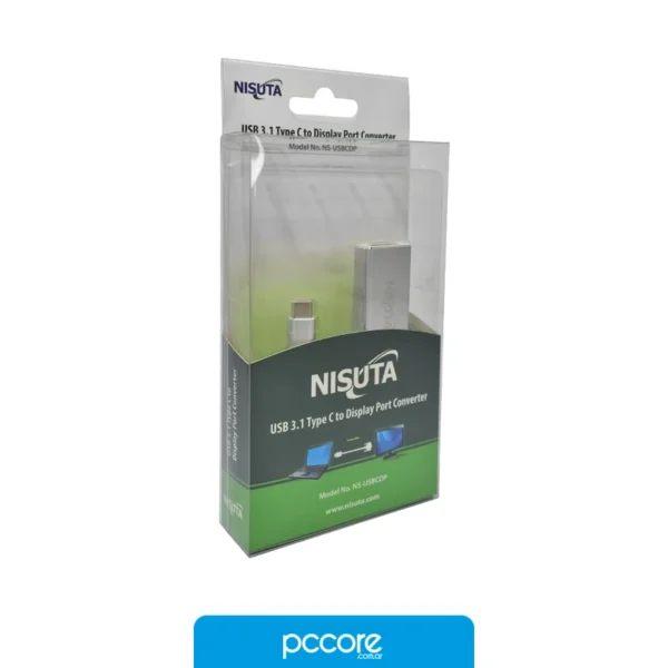 Adaptadores Conversor Nisuta Usb Tipo C 3.1 A DisplayPort NS-USBCDP, detalle