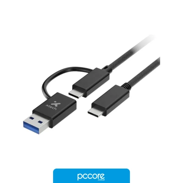 Adaptador Xtech, 2 en 1, usb-C a usb-C con Dongle