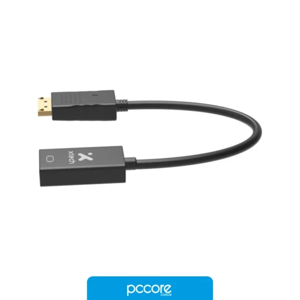 Adaptadores Adaptador Xtech, Displayport macho a Hdmi hembra ,, vista frontal Adaptadores Adaptador Xtech, Displayport macho a Hdmi hembra ,, vista frontal