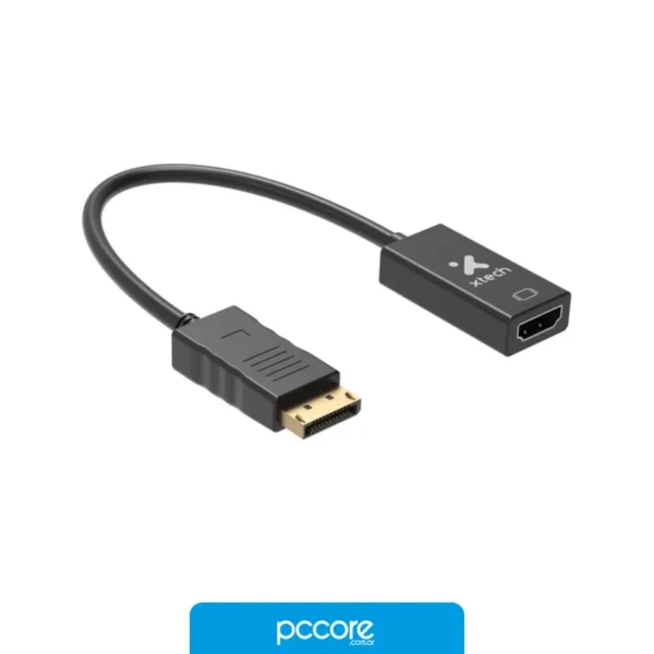 Adaptadores Adaptador Xtech, Displayport macho a Hdmi hembra ,, vista lateral Adaptadores Adaptador Xtech, Displayport macho a Hdmi hembra ,, vista lateral