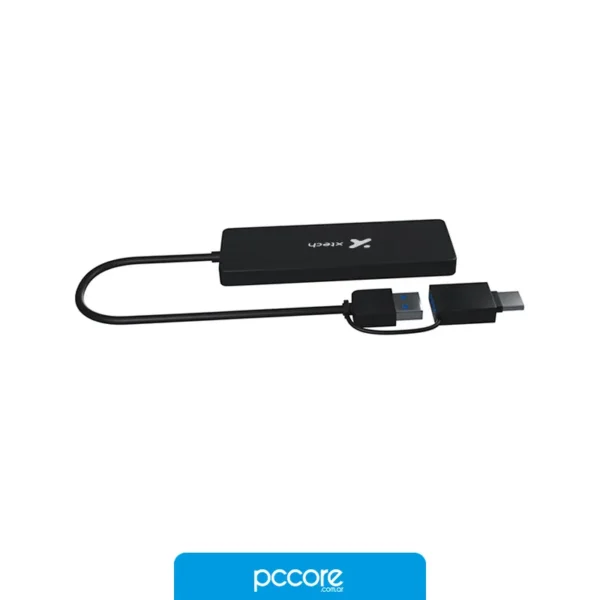 Adaptadores Xtech Adaptador extension USB 4 puertos 3.0, vista frontal