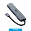 Adaptadores Adaptador Xtech, Multipuerto, 7 en 1 , USB C, vista lateral