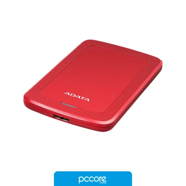 Almacenamiento Disco Externo Adata 1TB AHV320 3.2 Red, vista lateral Almacenamiento Disco Externo Adata 1TB AHV320 3.2 Red, vista lateral