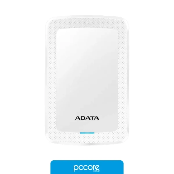 Almacenamiento Disco Externo Adata 2TB AHV320 3.2 White, vista posterior Almacenamiento Disco Externo Adata 2TB AHV320 3.2 White, vista posterior
