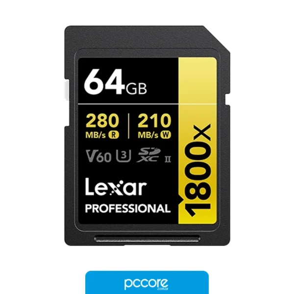 Tarjeta SDXC Lexar 1800X 64GB UHS-II C10 Tarjeta SDXC Lexar 1800X 64GB UHS-II C10