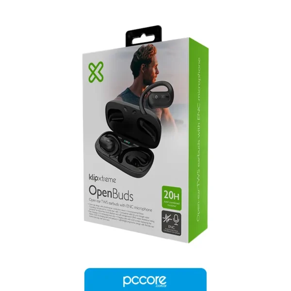Audio Aur Klip Xtreme, In ear , Inal, 20Hs, Cancel, IPX5, vista posterior