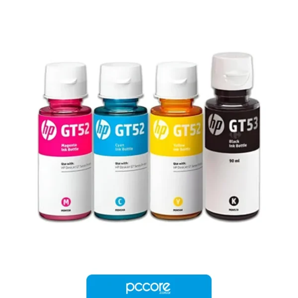 Botella De Tinta HP Combo GT53/GT52 Negro Cian Magenta Amarilla