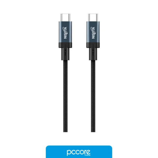 Cable Usb Nisuta Tipo C A Tipo C USB 4.0 40Gbps PD 3.1 240W 1.5Mts NSCUSB42