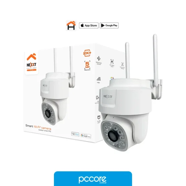 Cámaras de Seguridad Nexxt Cám int Wi-Fi PTZ con cable para exteriores, vista lateral