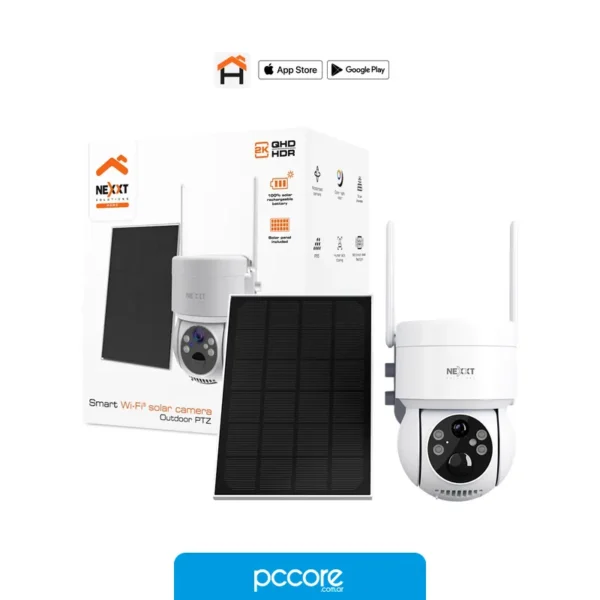 Cámaras de Seguridad Camara Nexxt int PTZ con panel solar Wi-Fi para exter, detalle