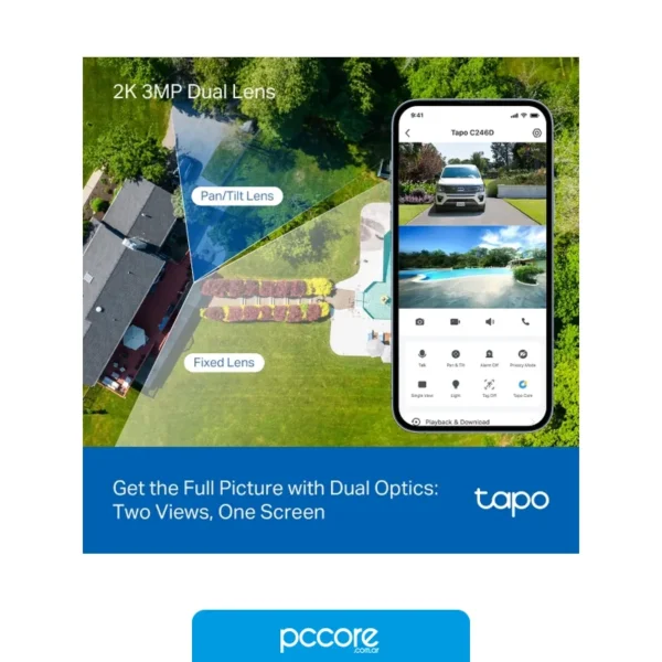 Camaras de Seguridad Camara De Seguridad Tp-Link Tapo C246D Doble Lente 2K Remoto Wifi, detalle Camaras de Seguridad Camara De Seguridad Tp-Link Tapo C246D Doble Lente 2K Remoto Wifi, detalle