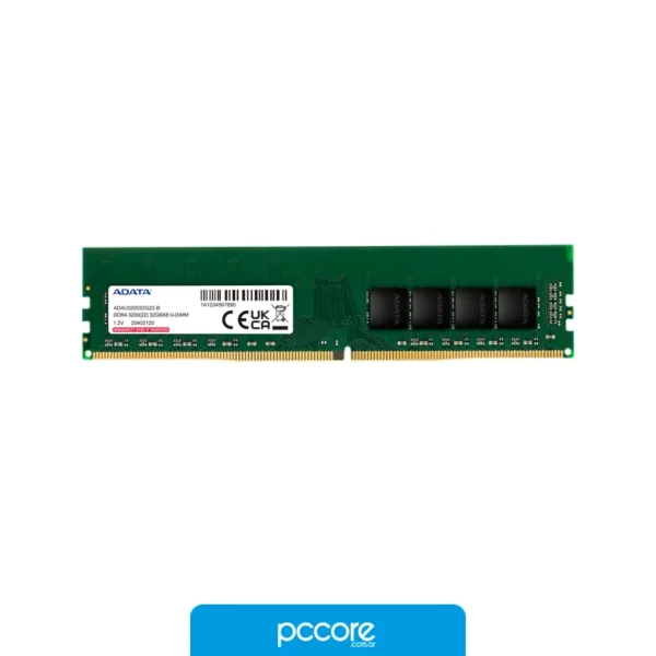 Componentes de PC Ram DDR4 16GB Adata 3200Mhz, vista frontal
