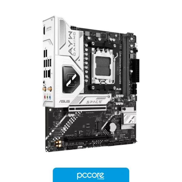 Componentes de PC Motherboard Asus B850M AYW Gaming Wifi DDR5 AM5 Box, vista lateral