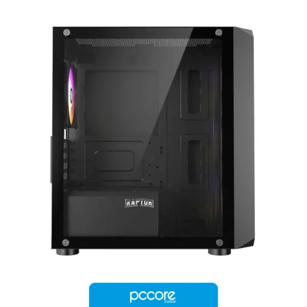 Componentes de PC Gabinete Raptor Infinity Mesh TG X2 Mid-Tower RGB Fan x 4, vista lateral