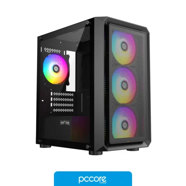 Gabinete Raptor Infinity Mesh TG X2 Mid-Tower RGB Fan x 4
