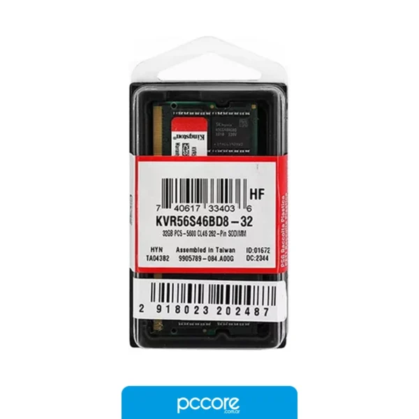 Memoria Ram SODIMM KINGSTON KVR 32GB DDR5 5600MHz