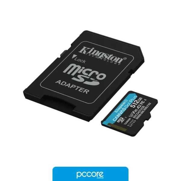 Memorias Micro SD Memoria Micro SD 512GB Kingston Canvas Go Plus Gen4 SDXC, vista frontal Memorias Micro SD Memoria Micro SD 512GB Kingston Canvas Go Plus Gen4 SDXC, vista frontal