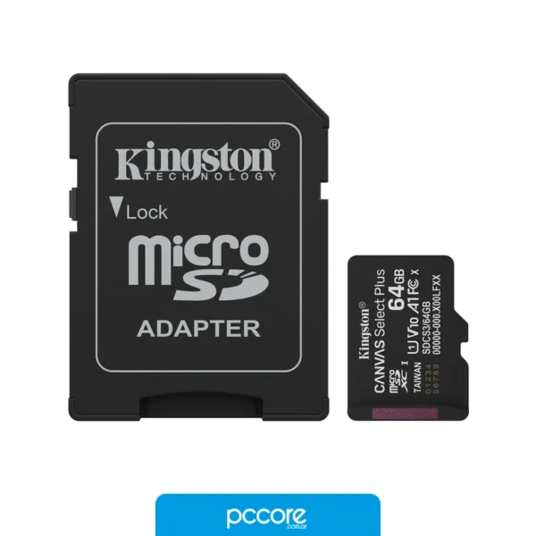 Memoria Micro SD 64GB Kingston Select Plus Gen3 A1 100MB/s Memoria Micro SD 64GB Kingston Select Plus Gen3 A1 100MB/s