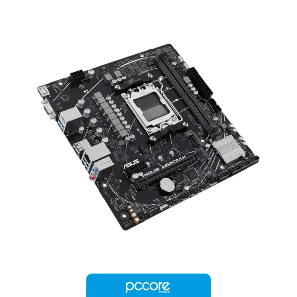 Motherboards Motherboard ASUS PRIME A620M-K AM5 DDR5, vista lateral Motherboards Motherboard ASUS PRIME A620M-K AM5 DDR5, vista lateral
