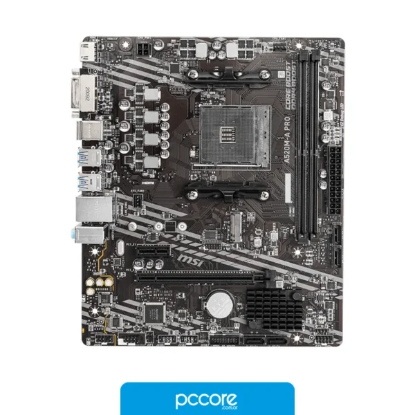 Motherboards Motherboard MSI A520M-A PRO AM4 DDR4, vista frontal Motherboards Motherboard MSI A520M-A PRO AM4 DDR4, vista frontal