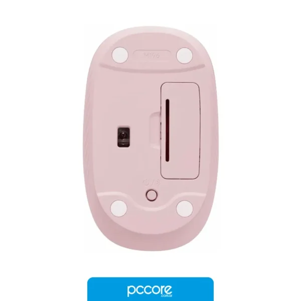 Mouse Bluetooth Logitech M196 Rosa, con su embalaje