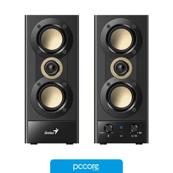 Parlantes Parlante Genius SP-HF800 20W BT Madera Negro 220v, vista frontal