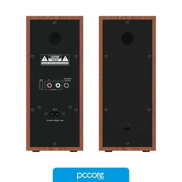 Parlantes Parlante Genius SP-HF800 20W BT Madera Negro 220v, detalle