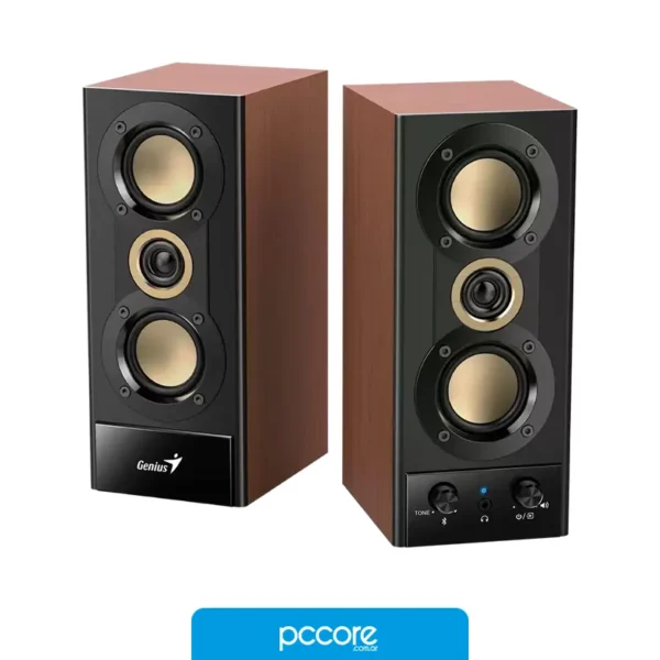Parlante Genius SP-HF800 20W BT Madera Negro 220v
