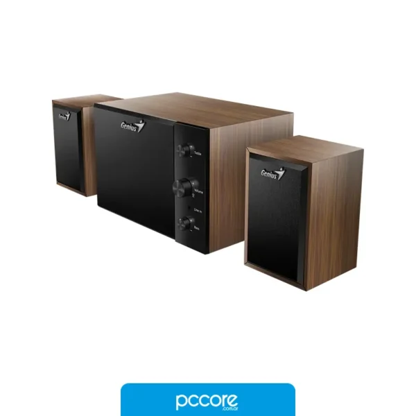 Parlantes Parlante Genius SW-2.1 350 10W Wood, vista lateral