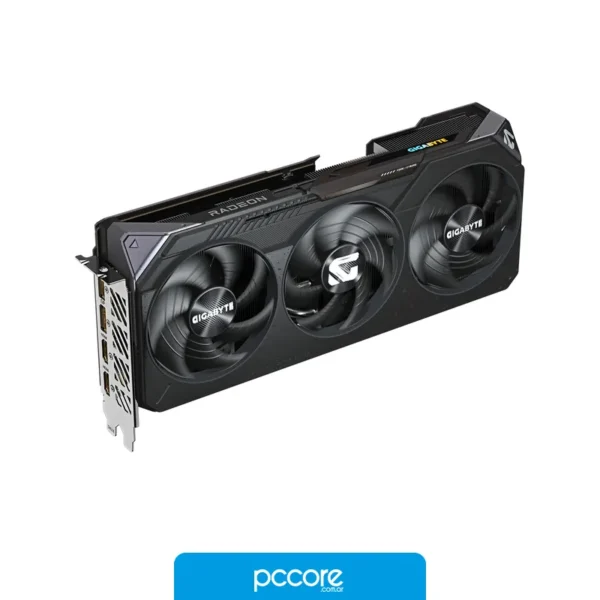 Placas de Video Placa de Video GIGABYTE AMD Radeon RX 9070 GAMING OC 16GB, vista lateral