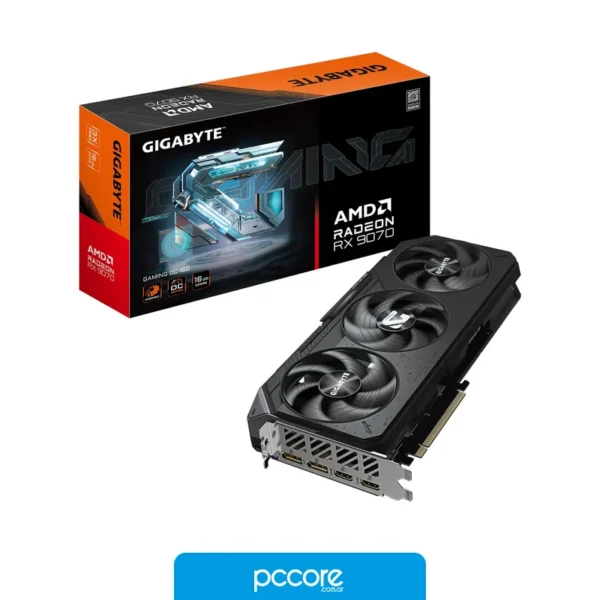 Placas de Video Placa de Video GIGABYTE AMD Radeon RX 9070 GAMING OC 16GB