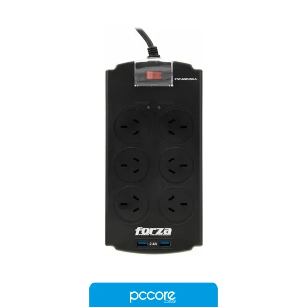 Protector Tensión FSP FORZA 2200W 6 Tomas, detalle