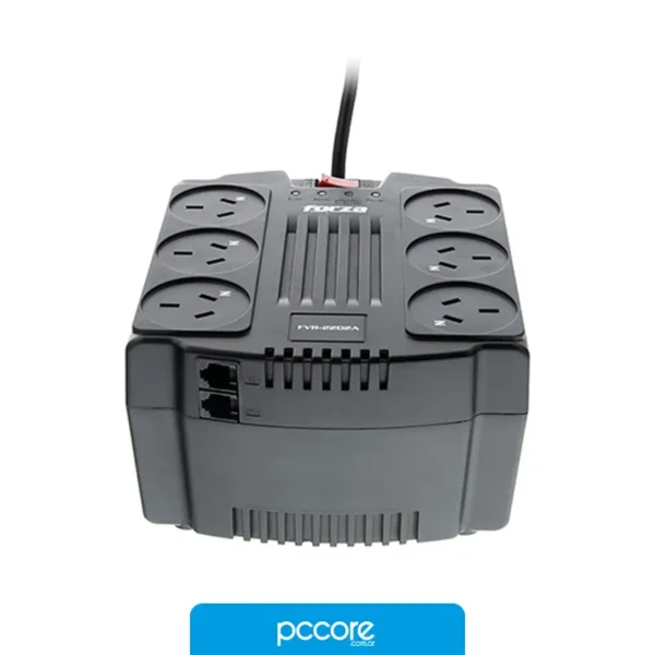 Sin categorizar Estabilizador Forza FVR-2202A 2200VA/1100W, vista frontal Sin categorizar Estabilizador Forza FVR-2202A 2200VA/1100W, vista frontal
