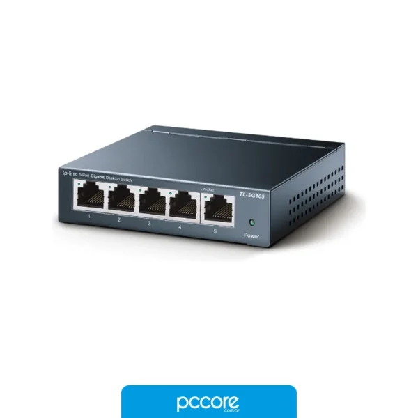 Switches Switch 5p Tp-Link 10/100/1000MB TL-SG105 Gigabit Acero, vista frontal Switches Switch 5p Tp-Link 10/100/1000MB TL-SG105 Gigabit Acero, vista frontal
