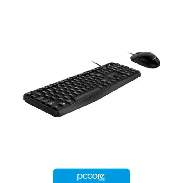 Teclados Teclado y Mouse c/Cable GENIUS KM-170 Negro, vista lateral