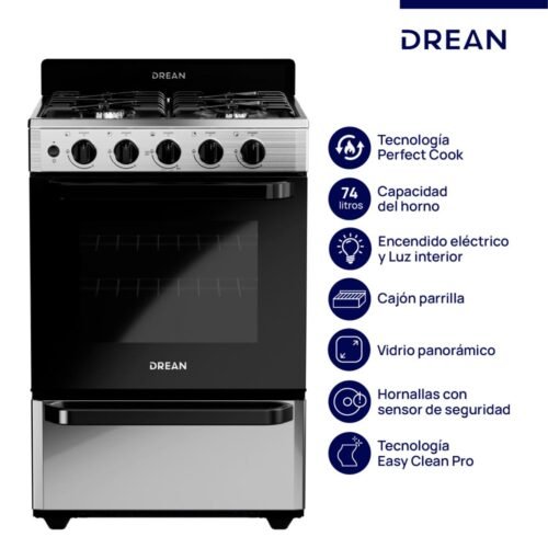 Cocina Multigas Drean 56 Cm Cd5603ai0 Inoxidable Cocina Multigas Drean 56 Cm Cd5603ai0 Inoxidable