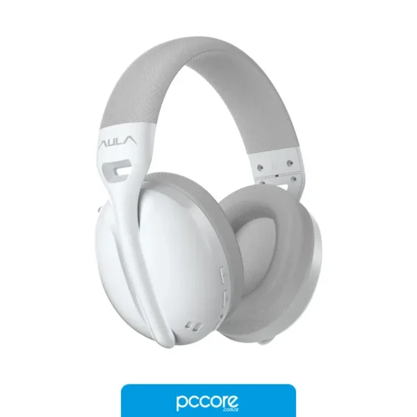 Audio Auriculares AULA S6 Wireless+Miniplug+BT White, vista frontal