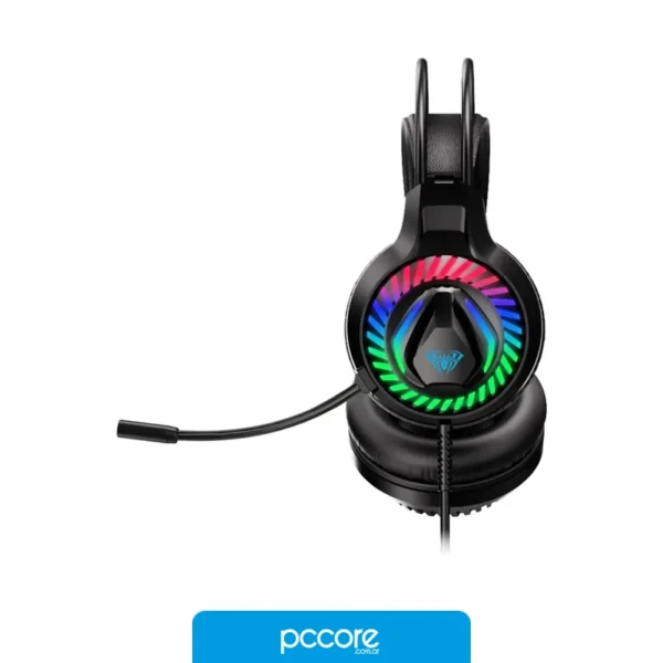 Audio Auriculares AULA S605 Miniplug 3.5 RGB Black, vista frontal Audio Auriculares AULA S605 Miniplug 3.5 RGB Black, vista frontal