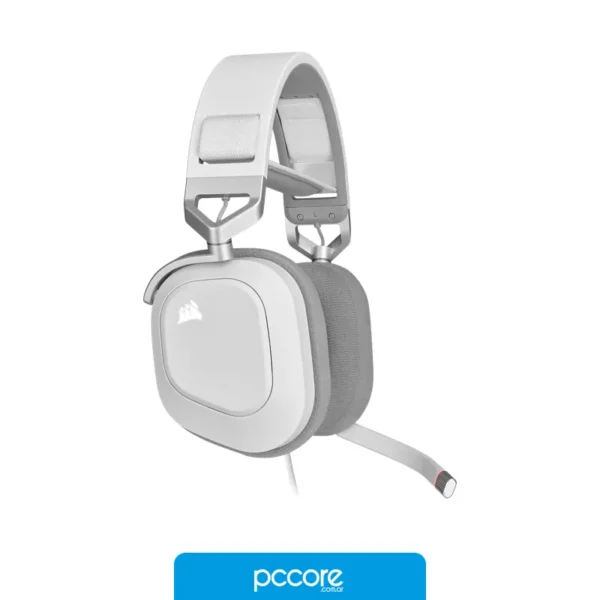 Audio Auricular gaming cableado Corsair HS80 RGB USB, blanco, con su embalaje