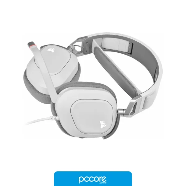 Auricular gaming cableado Corsair HS80 RGB USB, blanco